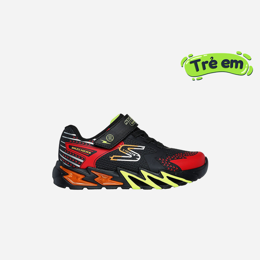 SKECHERS Giày sneaker bé trai Flex Glow Bolt 400138L-BKRD