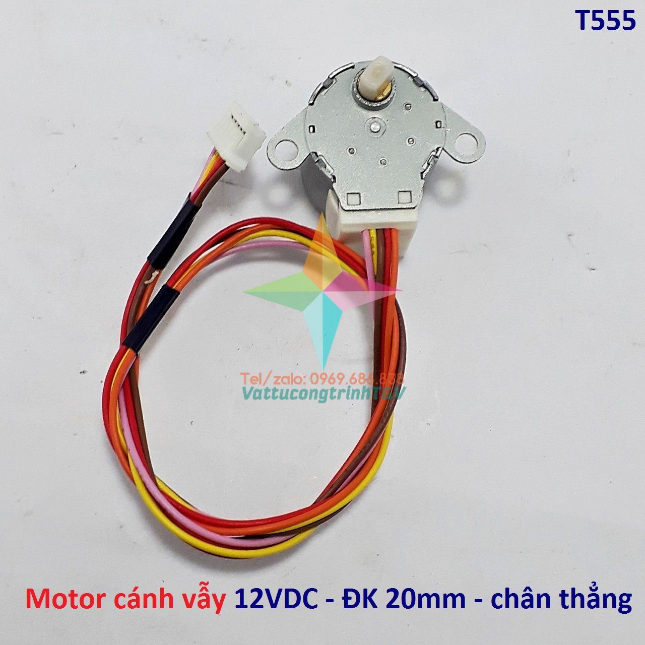 Motor cánh vẫy điều hòa 12vdc- đk 20mm - chân cụp