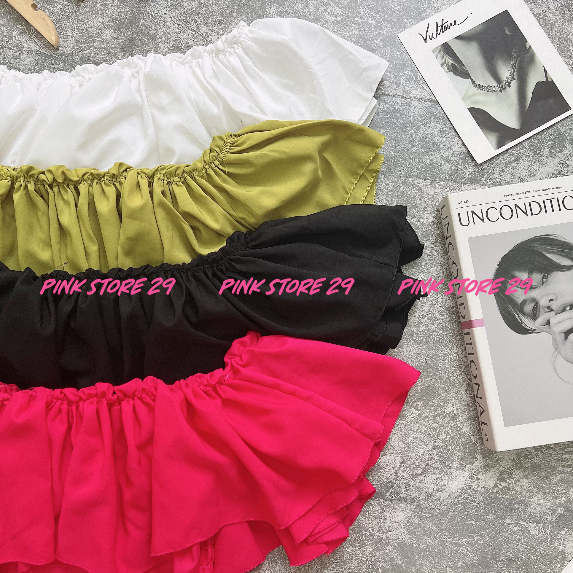 Áo Trễ Vai Croptop Tay Ngắn PINKSTORE29 A5376
