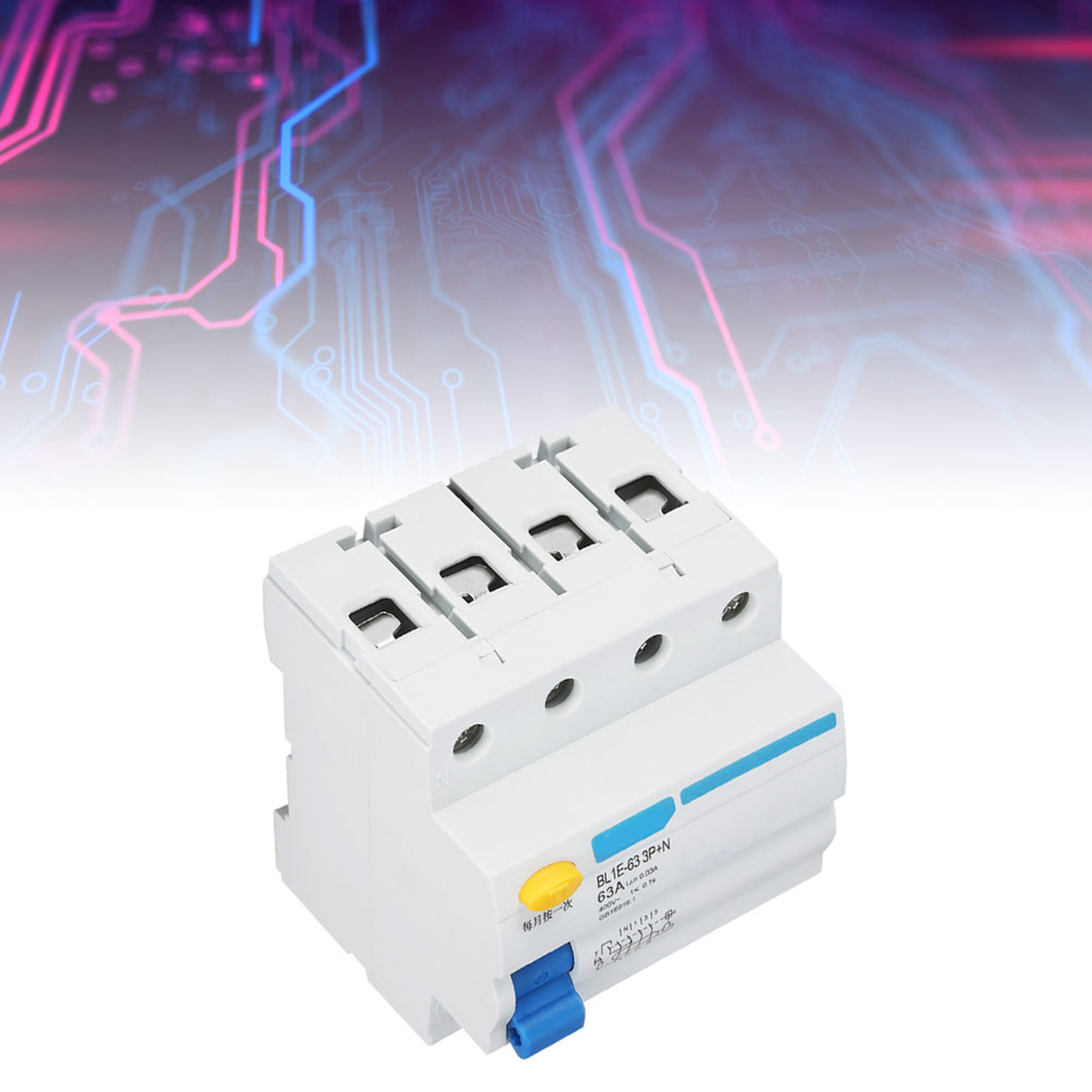 Miniature Circuit Breakers 6kA 3P+N Pole RCCB Residual Current Circuit Breaker