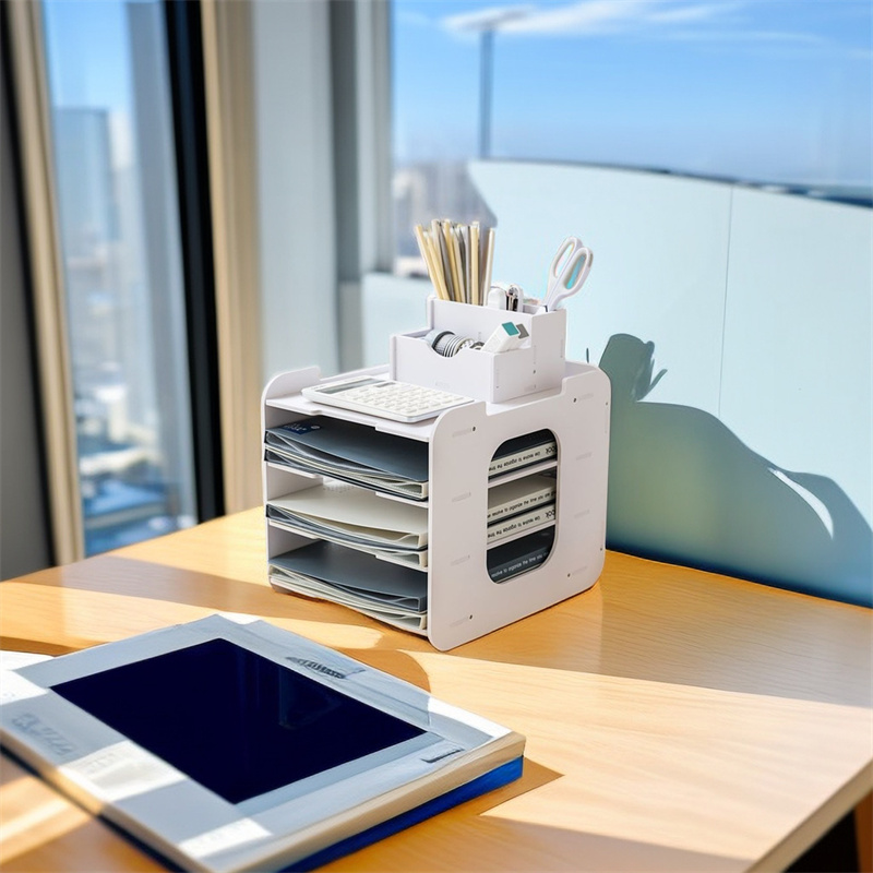 Multi-layer file shelves, data desktop office classification storage shelves, multi-functional hierarchical sorting shelves