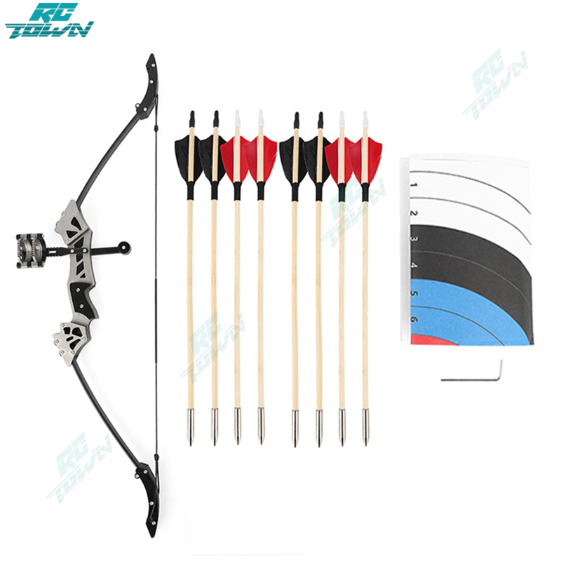 Mini Bow Arrow Set Recurve Bows Kit Archery Bow Set With Target Paper