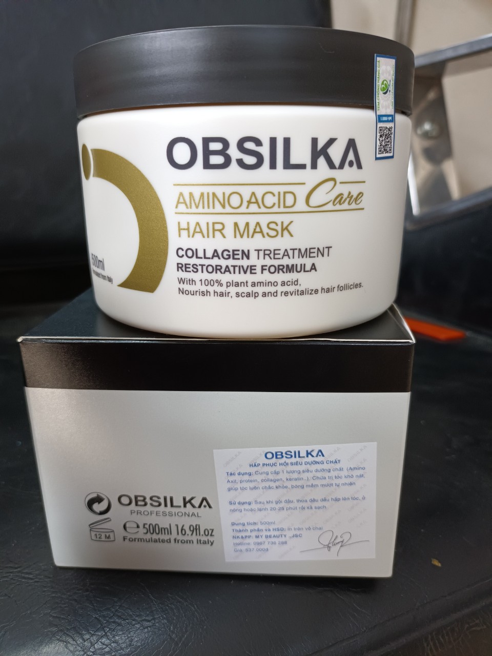Kem Hấp Ủ Phục Hồi Collagen siêu dưỡng chất OBSILKA 500ml