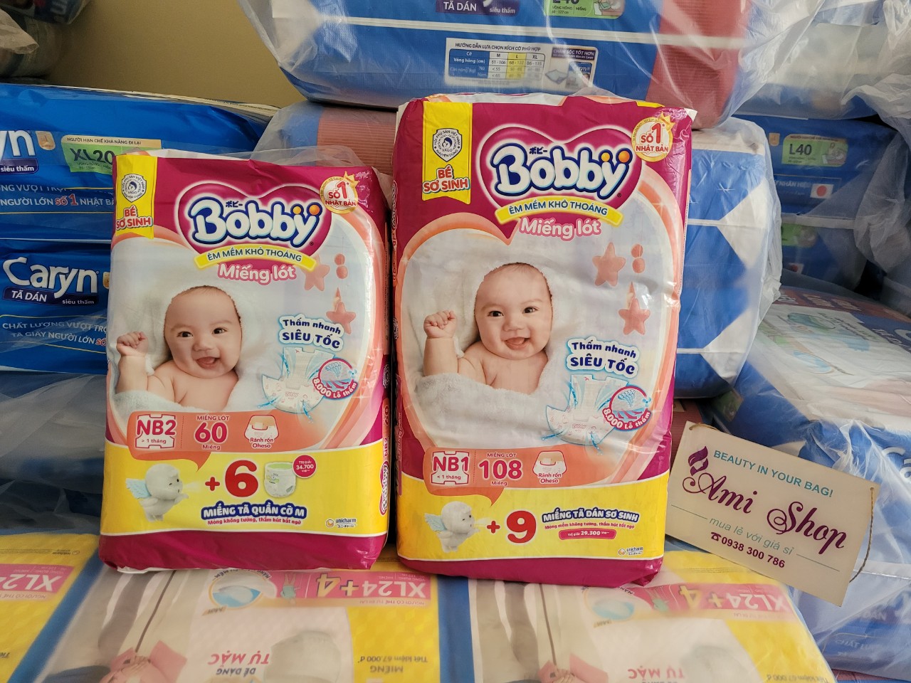 Miếng lót Bobby Newborn 1 108 miếng [+Tặng 9 miếng XS] MẪU MỚI