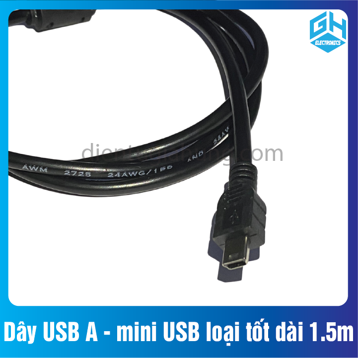 Dây USB A - mini USB loại tốt dài 150cm (1.5m)