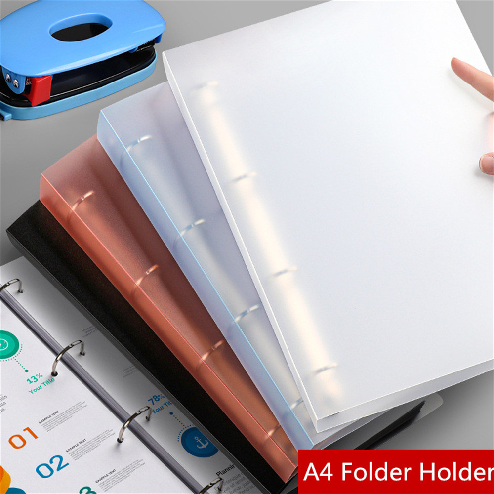 【Stylish】 A4 Binder 4 Hole D-Type Folder Office Storage File Ring ...