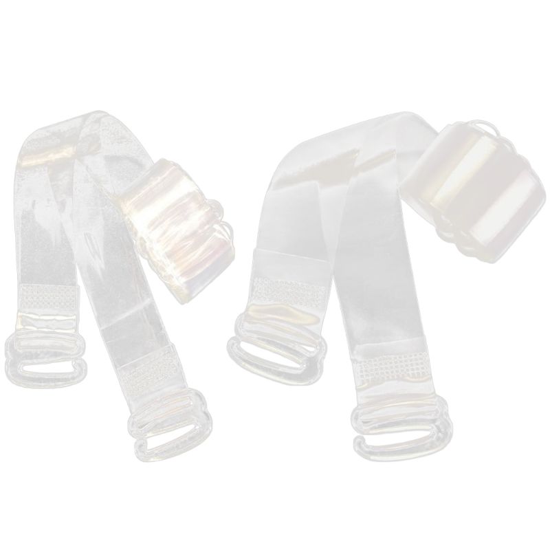 【Aoligi Toy Store】 1Pair Invisible Bra Strap Elastic Shoulder Belt Transparent Non-Slip Plastic 1cm