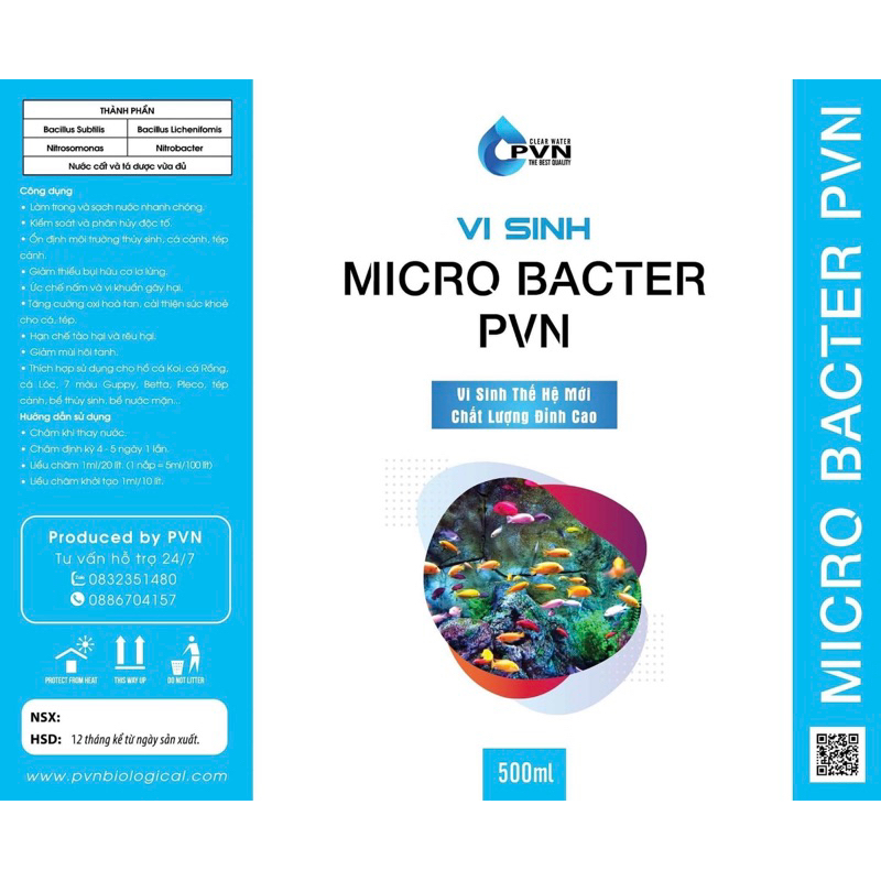 Vi sinh Micro Bacter PVN - Phân huỷ hữu cơ Decomp Bacter trong nước khử mùi tanh cao cấp | như multibio và extra bio