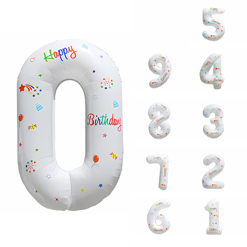 32inch White Balloons Birthday Number Balloons Outdoor Baby Shower Decoration For Kids Adult Standing Number Balloon BOYUAN