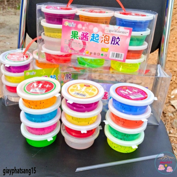 Hộp 12 hũ Crystal Slime , slam chất nhờn ma quái