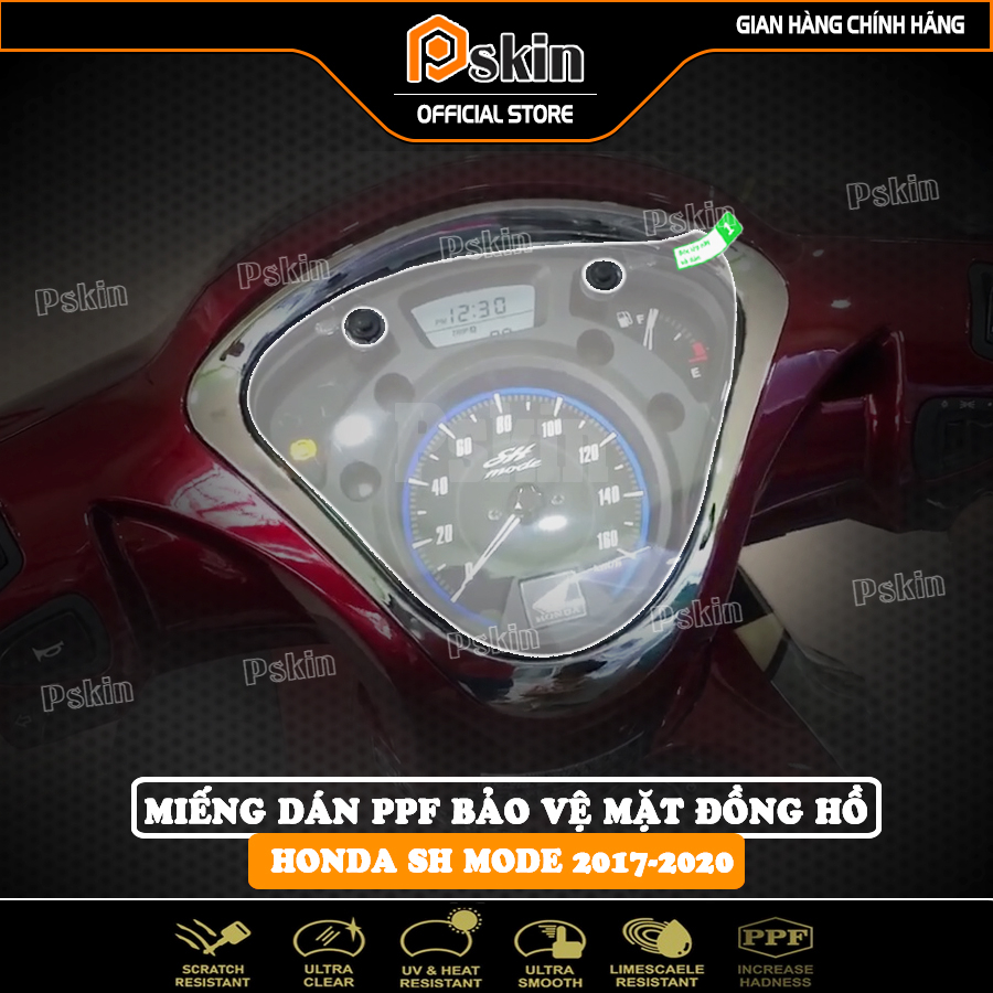 Miếng dán ppf bảo vệ mặt đồng hồ xe honda sh mode 2017-2020