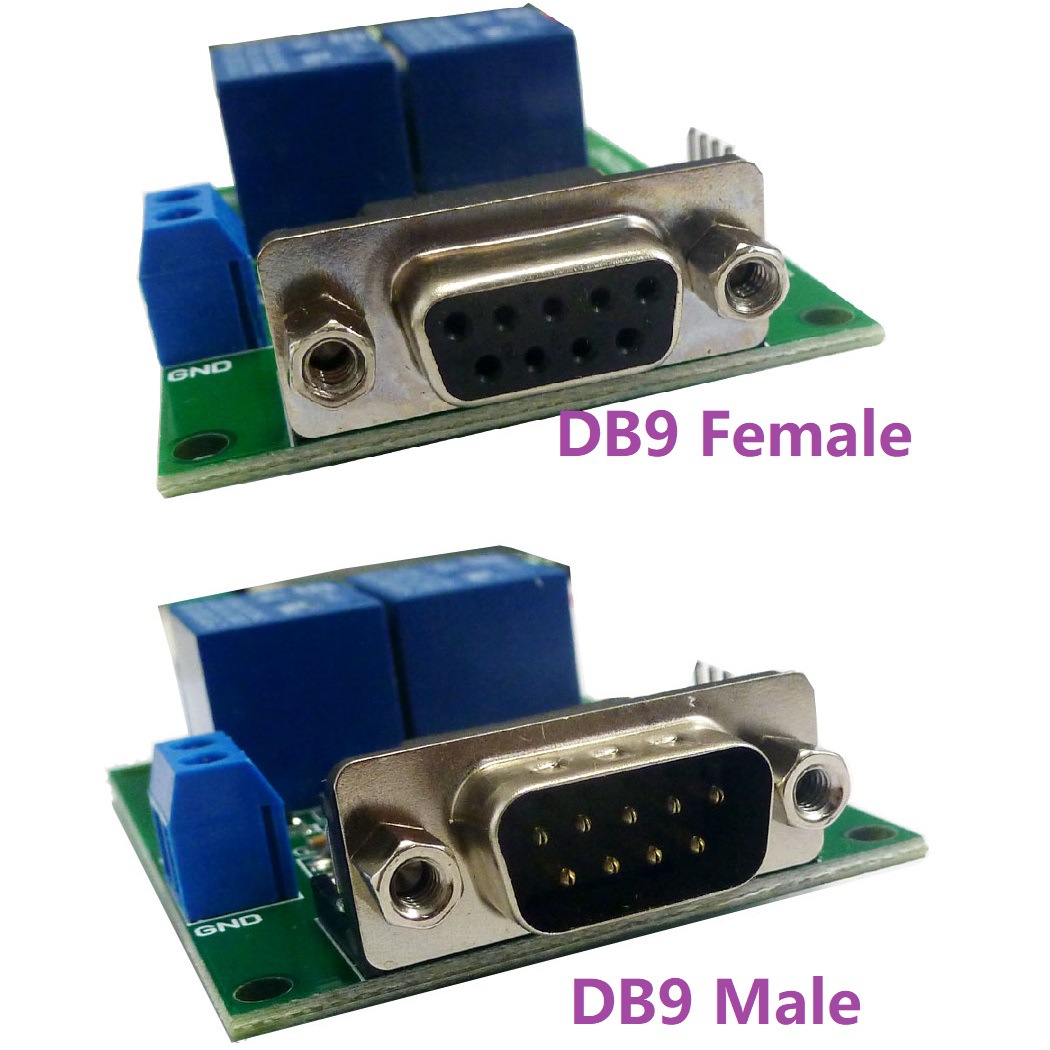 Tb351 2 kênh DC 12V cổng nối tiếp mô-đun Rơle Máy tính để bàn USB RS232 DB9 RS485 UART Bảng công tắc điều khiển từ xa nhà thông minh