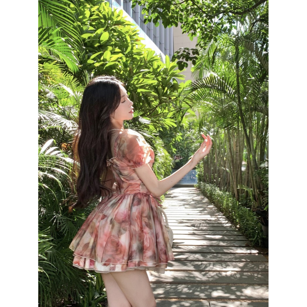 Đầm Hoa Dáng Xòe Tiểu Thư