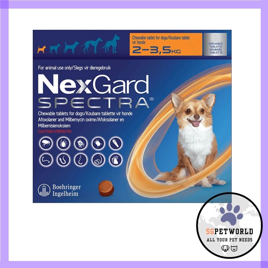NEXGARD SPECTRA for Dog 2 to 3.5 Kg ORANGE 3 Chews Flea Tick Heartworm control Lazada Singapore
