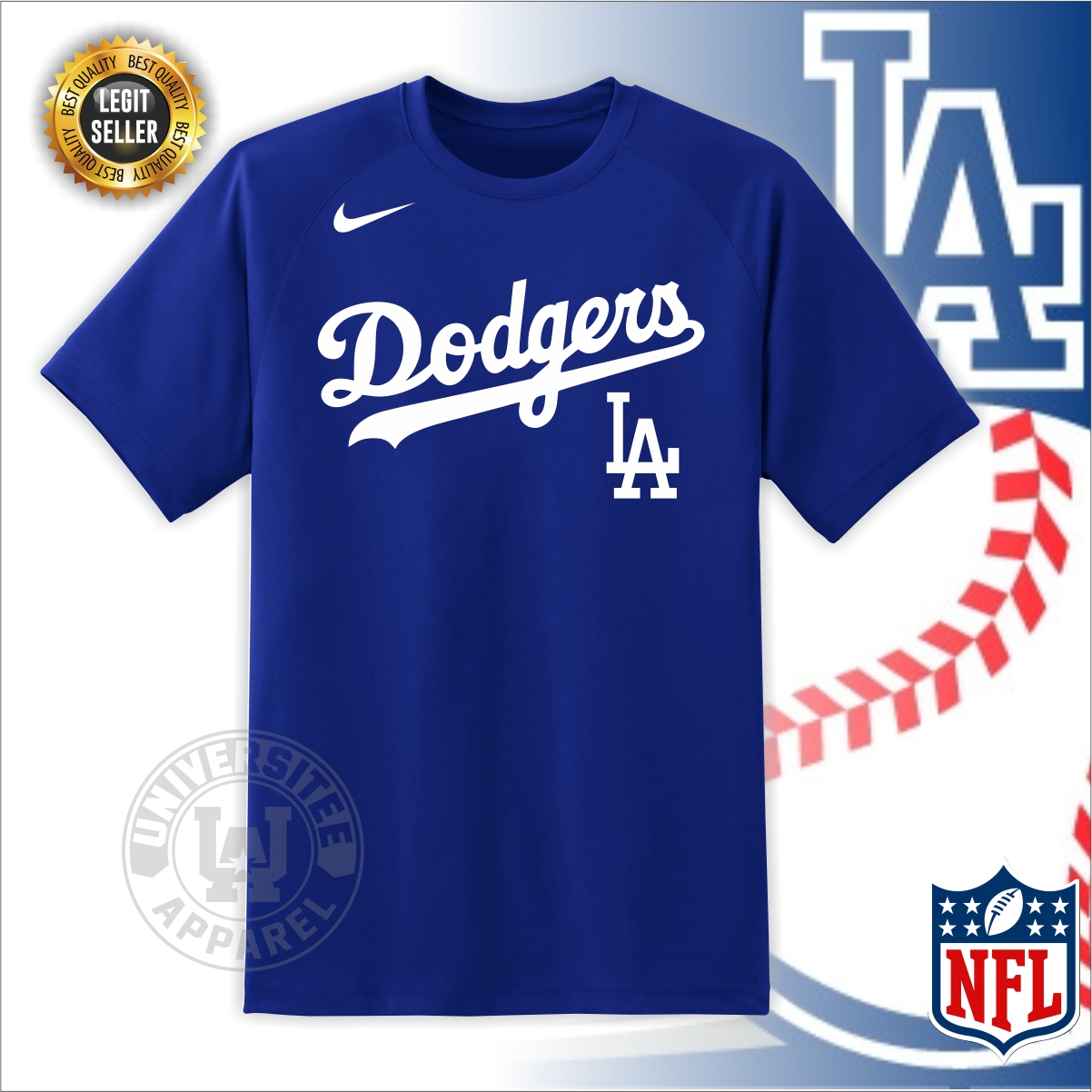 MLB LA Dodgers Shirt LA Baseball Shirt LA Dodgers Shirt Los Angeles Dodgers  Shirt Rubberized Print