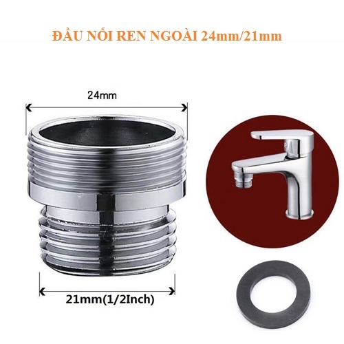 Ống nối dài vòi nước linh hoạt có thể quay 360° theo mọi hướng, ống nước mở rộng silicone đầu nối G 1/2" (21mm) phù hợp cho nhiều loại vòi nước thông dụng