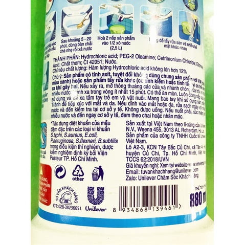 Gel tẩy rửa VIM trắng sáng 880ml (Chai)