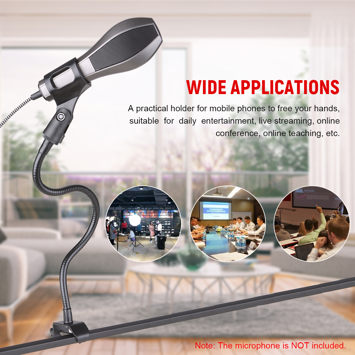 Microphone Bracket cổ ngỗng Bracket Hose hỗ trợ Telescopic đứng sống hỗ trợ chân đế sạc để bàn Phụ kiện cho Microphone