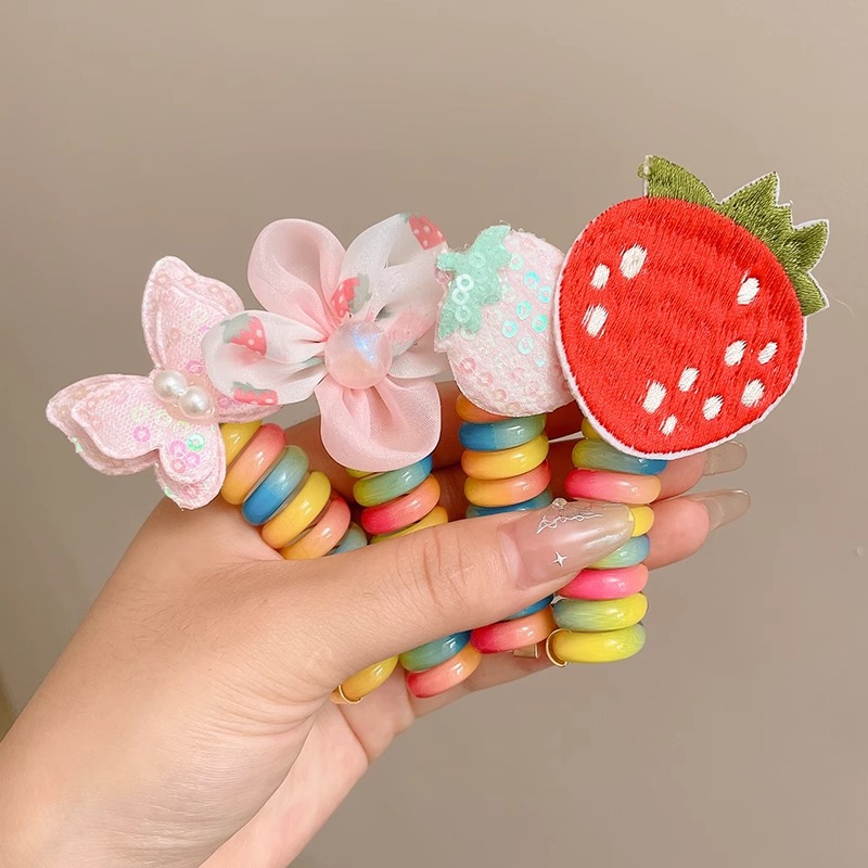 Rainbow Flower/Star High Elastic Spiral Hair Band