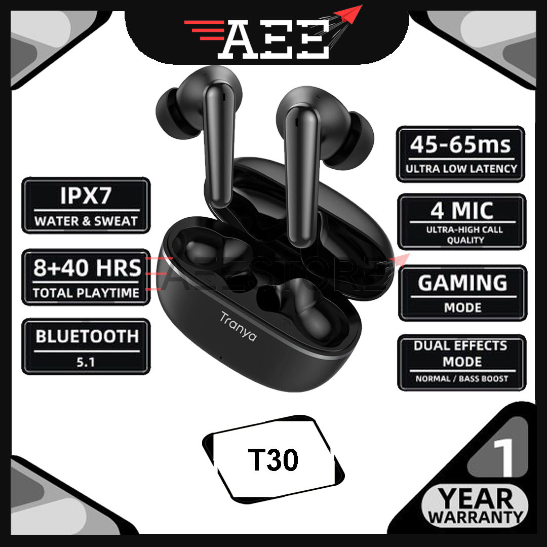 Original) Tranya T30 Bluetooth Wireless Stereo Earbuds with