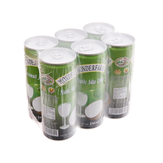combo 6 lon Sữa dừa Wonderfarm lon 240ml