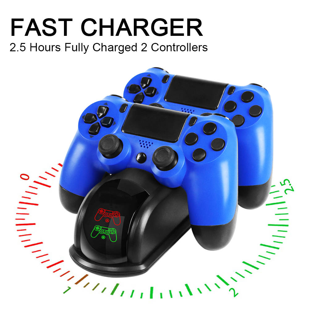 Nhanh chóng cho PS4 điều khiển Trạm Sạc Bộ sạc kép đứng với màn hình hiển thị trạng thái cho Play Station 4/PS4 Slim/PS4 PRO
