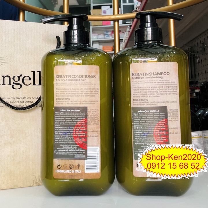 Cặp dầu gội xả Dangello Keratin 800ml x2 siêu mượt tóc