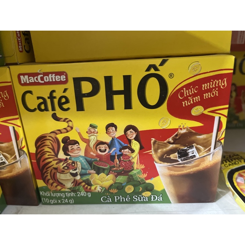 Cà phê Phố Sữa Đá hộp 10 gói x 24g