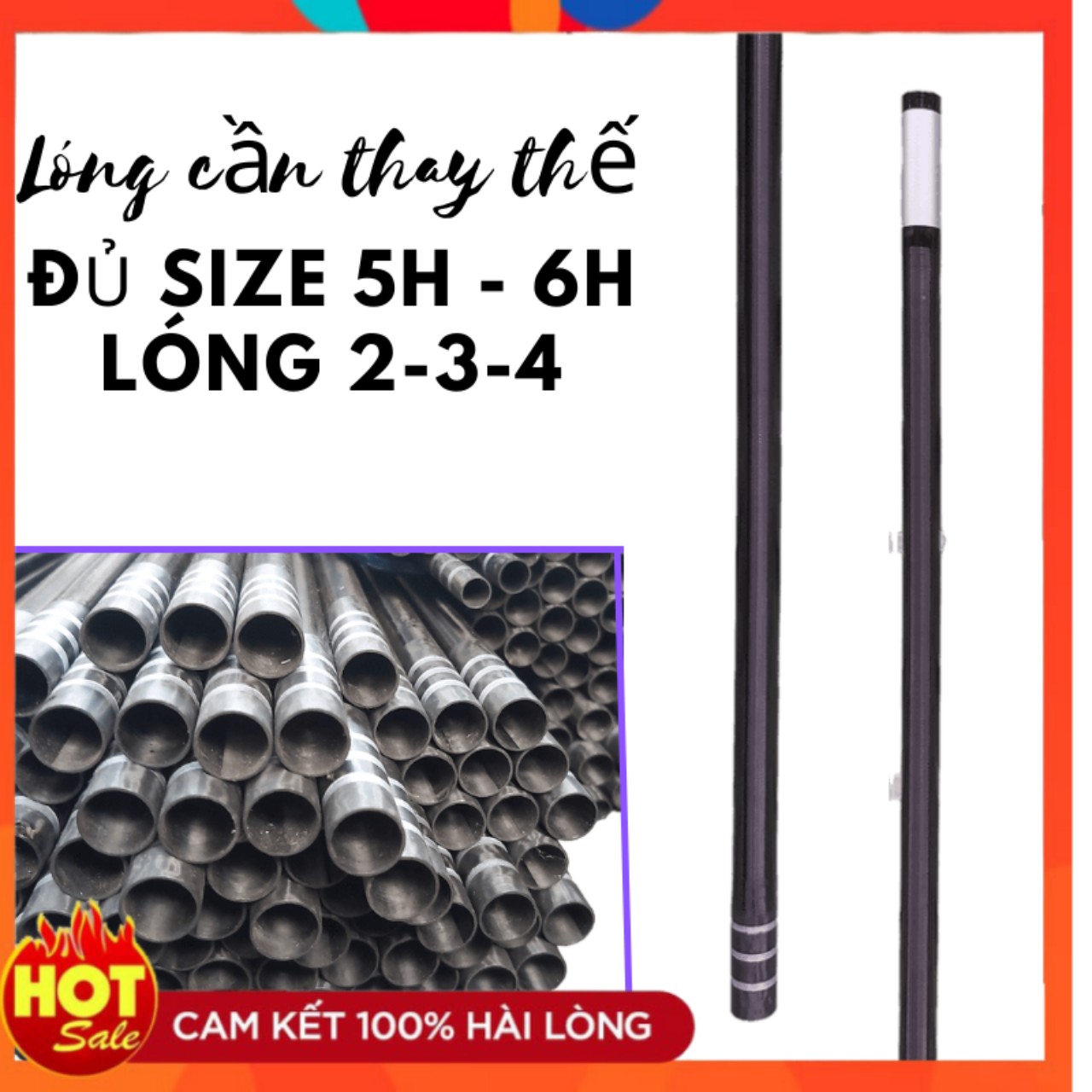 Lóng cần câu đài 5h 6h thay thế phù hợp với các loại cần câu đơn, cần câu đài, câu tay,....- hm2k