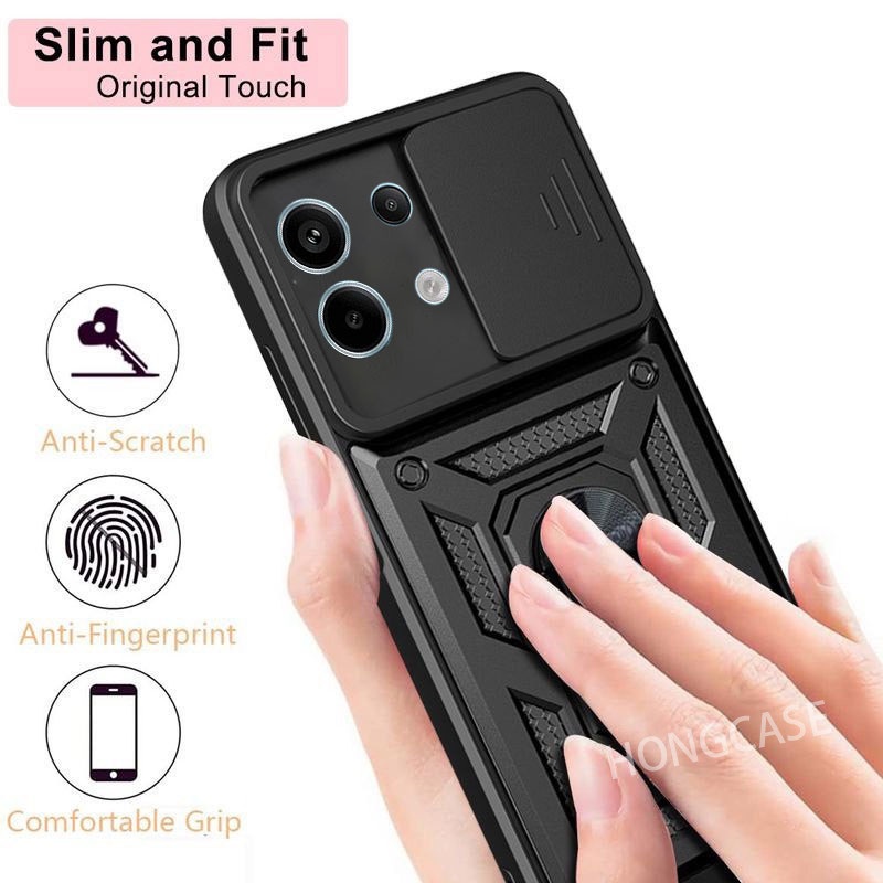 Ốp cho Redmi Note 13 Pro 5g note13 13Pro note13pro 2023 vỏ điện thoại cửa sổ trượt khung Vòng nhẫn Vỏ giáp chống sốc đẩy kéo Máy ảnh Vỏ lưng bảo vệ