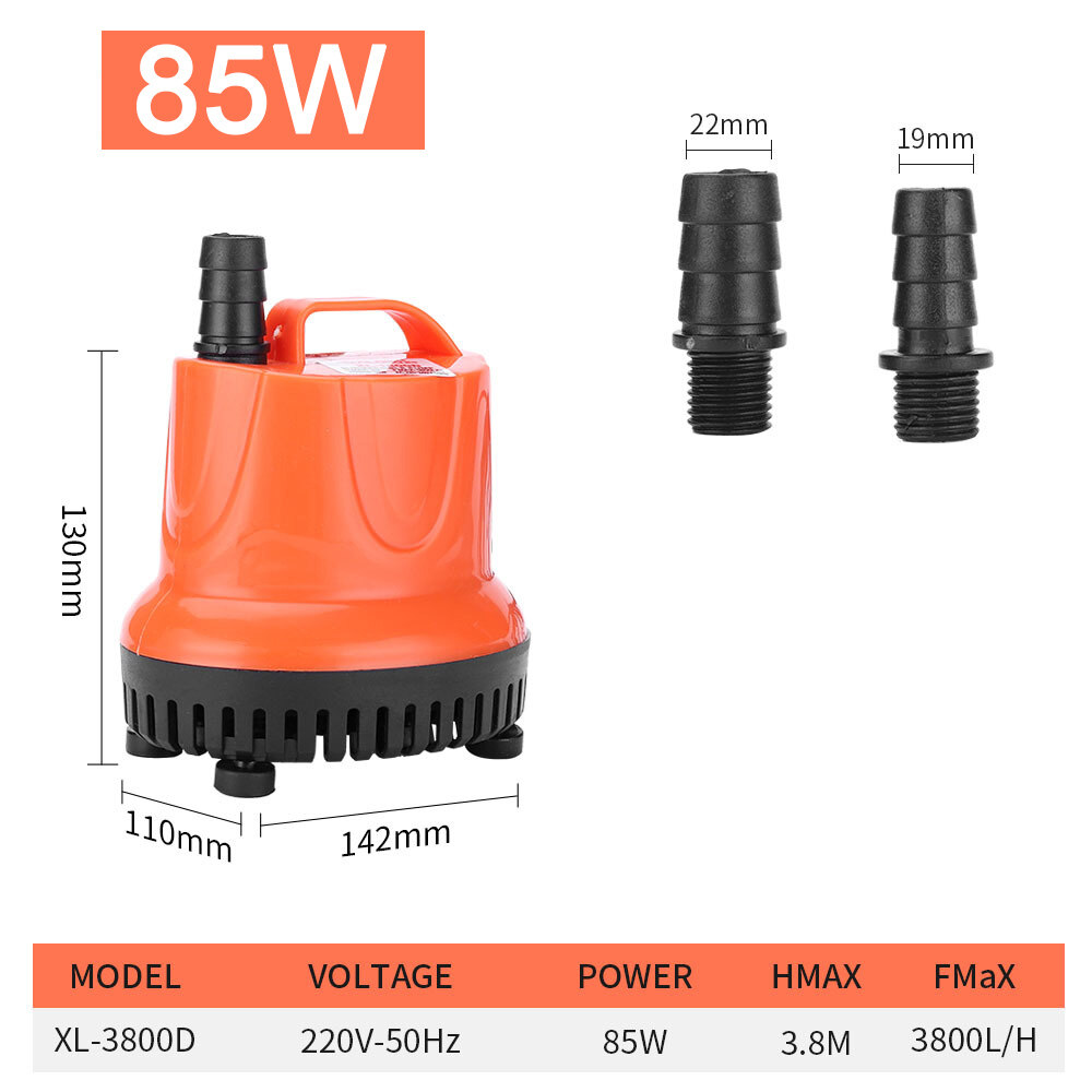 Emango Ultra-Quiet Submersible Water Pump 30W 45W 60W 15W 110W Hydroponics Fountain Waterfall for Aquarium Pond 220V-240V