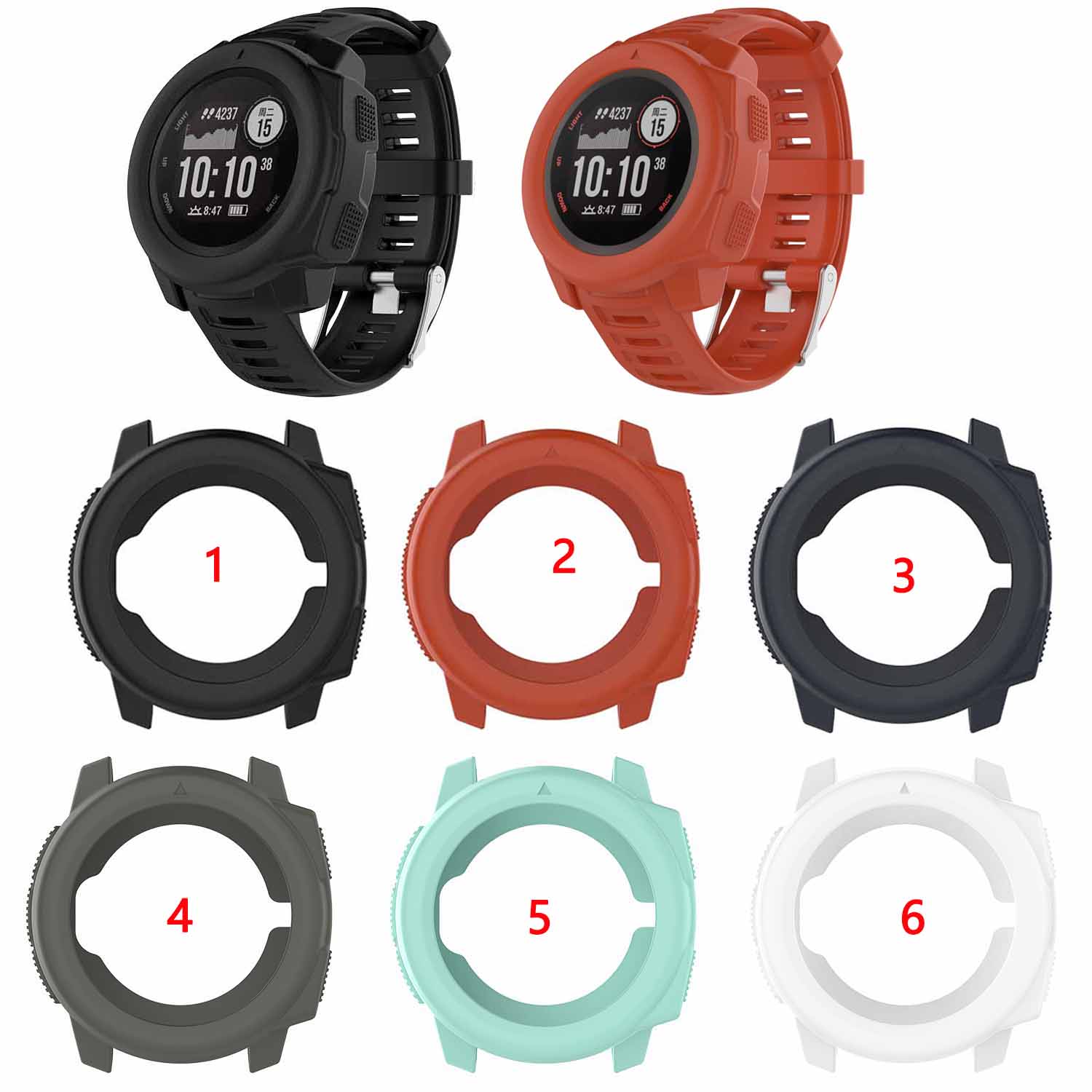Soft Silicone Cover Case Screen Protector for Garmin instinct1/Garmin Instinct 2/Instinct Tide/Instinct Tactical/Instinct Dual Power Surf/Instinct Dual Power/Instinct Esports