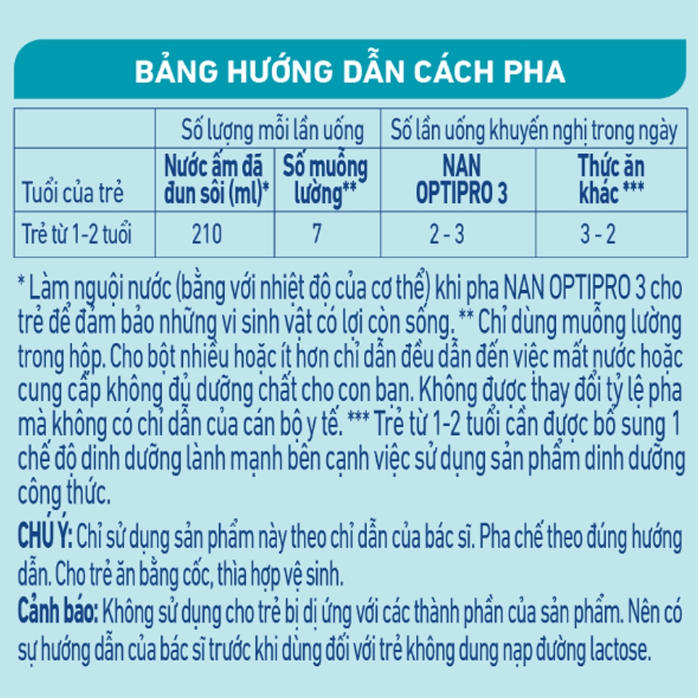 Sữa Nan Optipro 3 1.6kg, HMO (1-2 tuổi)