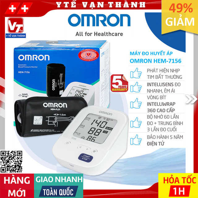 ✅ Máy Đo Huyết Áp Bắp Tay Omron HEM-7156 | BẢO HÀNH 5 NĂM -VT0374 - Y Tế Vạn Thành