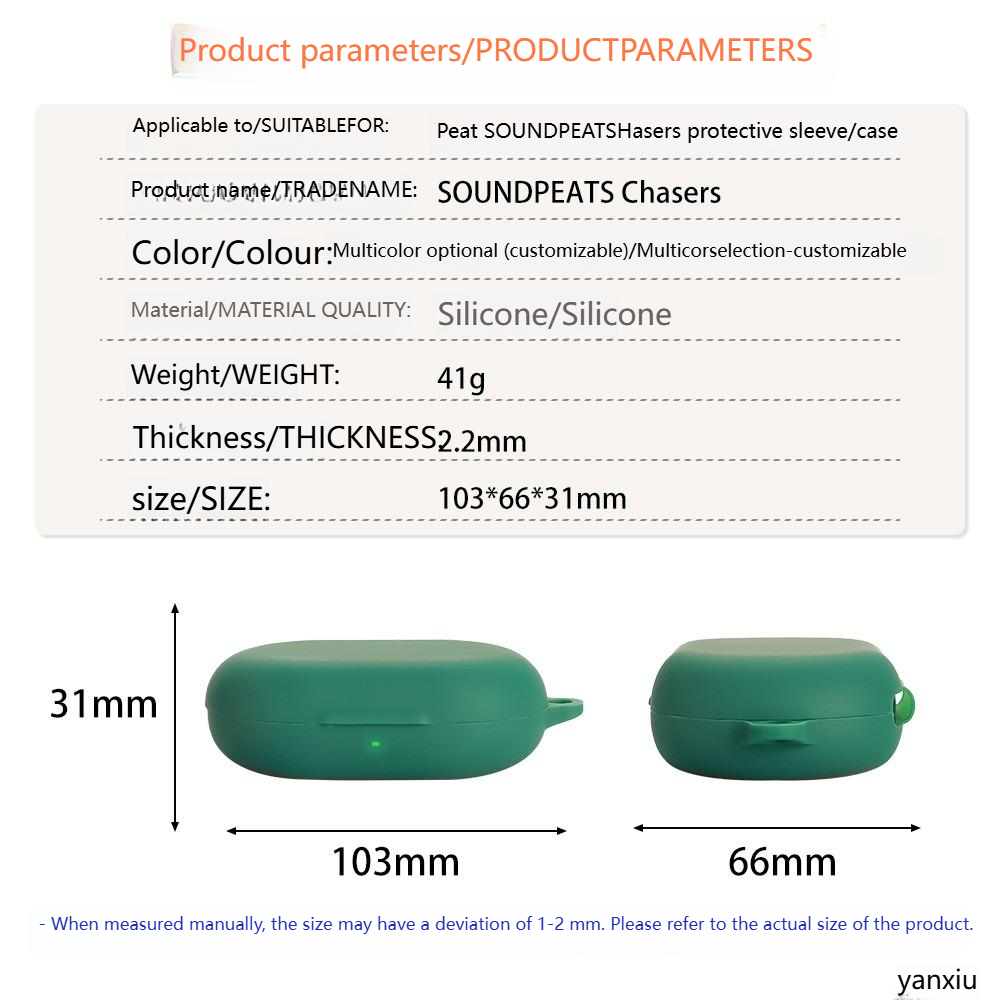 For SOUNDPEATS Chasers Case Wireless Bluetooth Headset Cover Original Liquid Soft Silicone Case for SOUNDPEATS Chasers Case Earphone Accessorie.