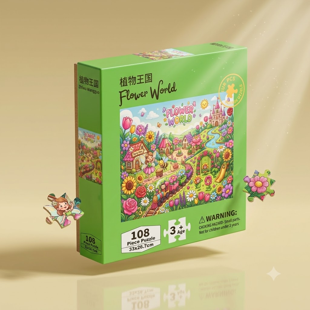 108 Pieces Jigsaw Puzzle Large Size 13x10.5 Inch Educational Learning Material & Toy.