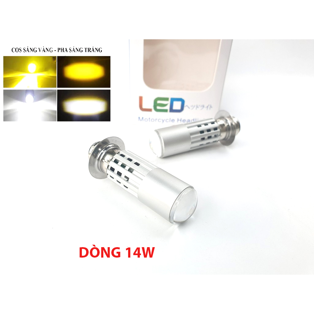 Đèn led 2 màu cho dream , wave , ju ,si đời cũ chân m5 cos vàng pha trắng