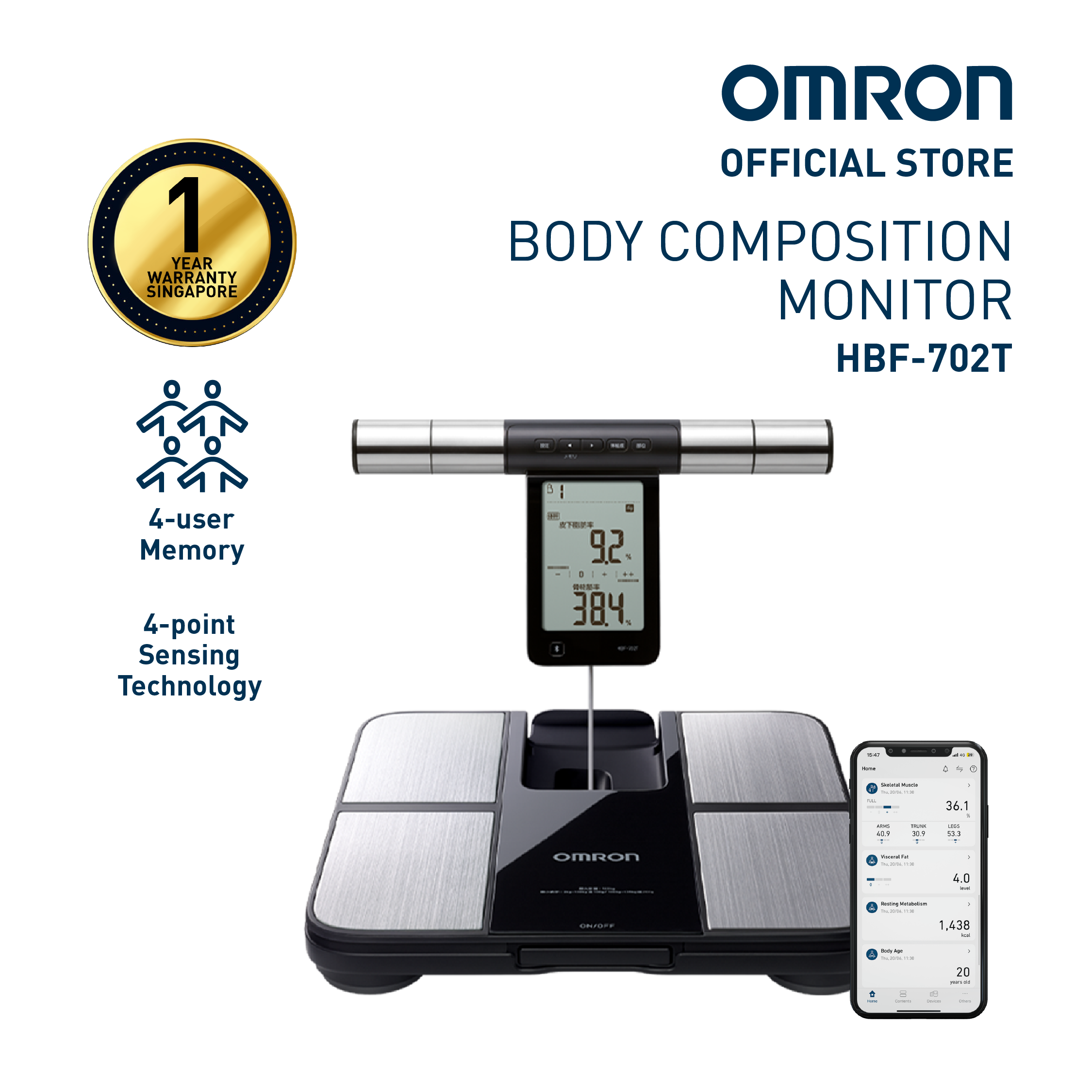 Buy Omron HBF 702T Bluetooth Body Composition Monitor Online