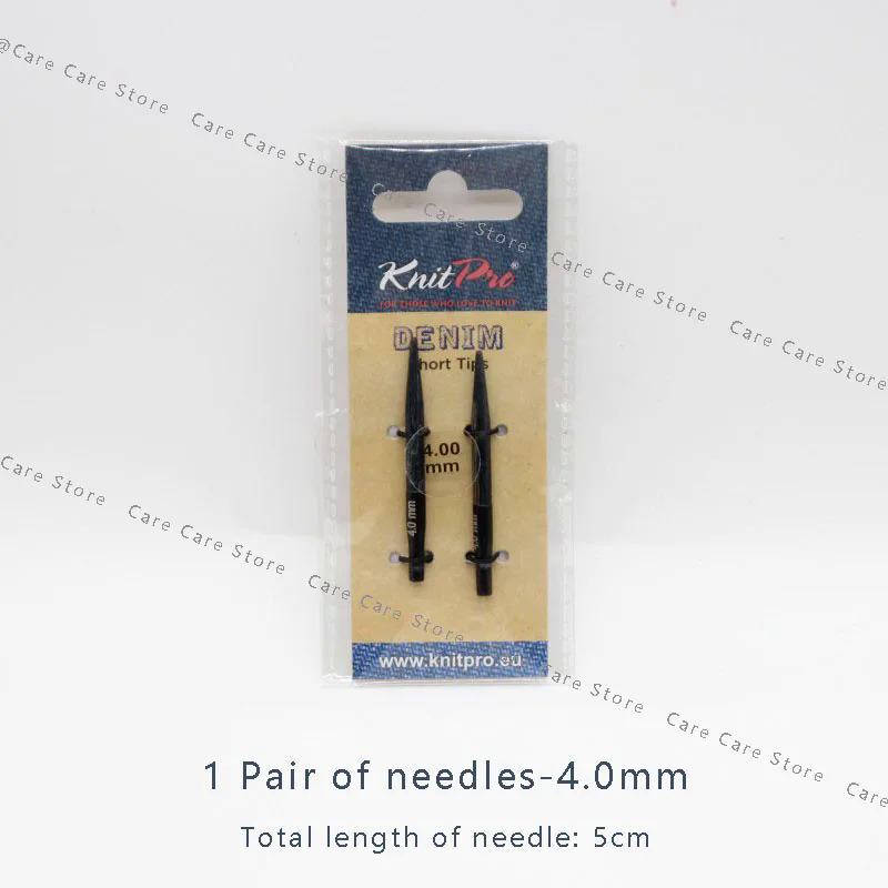 1 cặp Denim 5cm ngắn có thể hoán đổi cho nhau đan kim Mẹo knitpro nan hoa tròn đan kim đan Pro không có cáp