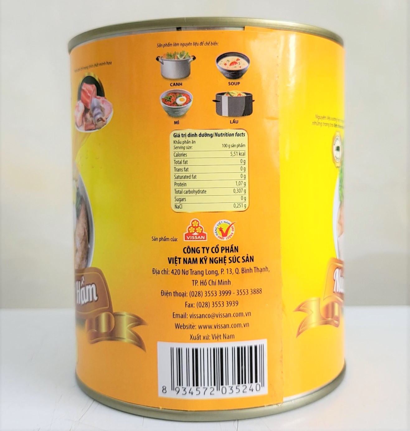 [Hộp 820ml] NƯỚC XƯƠNG HẦM THỊT HEO [VN] VISSAN Pork Bone Broth (vvk-hk)