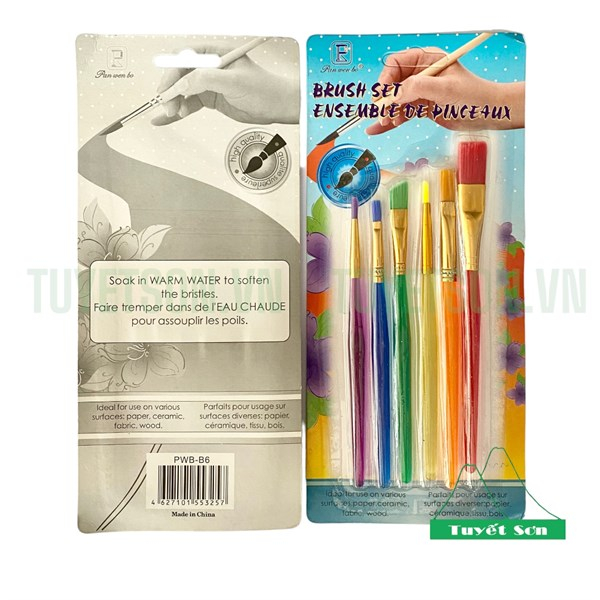 Bộ Cọ Vẽ 6 cây PWB-B06 (Bộ)