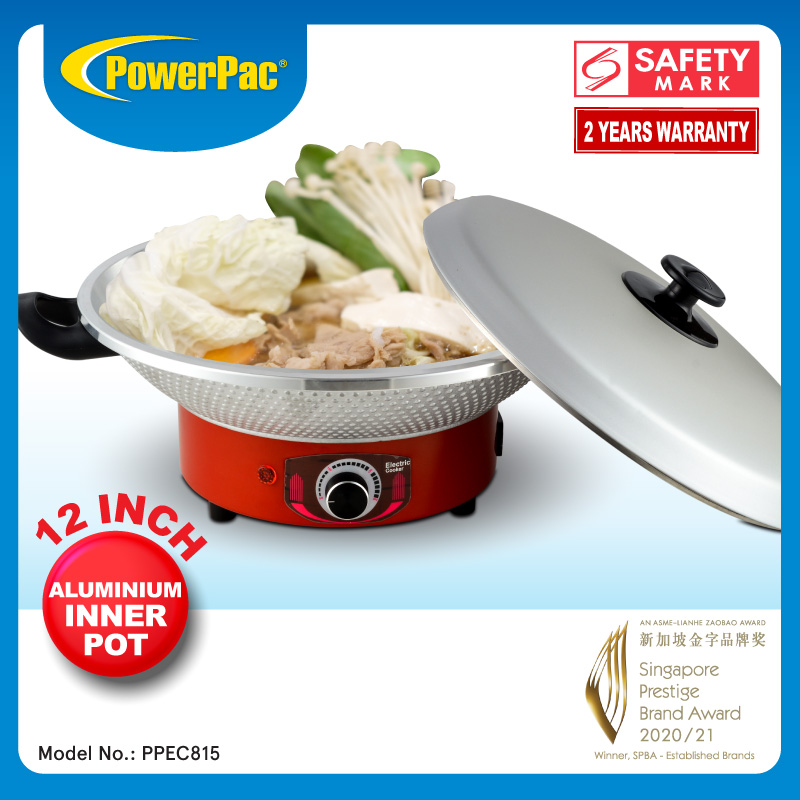 PowerPac Electric Wok, Steamboat, Multi Cooker, Frying Pan 12 Inch