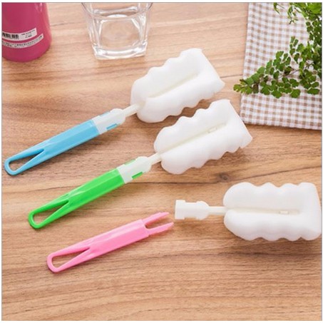 Combo 2 cây cọ rửa, ly, cốc, bình sữa đa năng đầu mút xốp