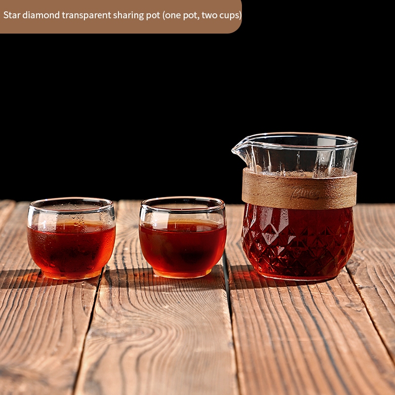 Bincoo glass tea cup coffee sharing pot hand brewed coffee filter cup drip jug cold brew cup for home and office 320ml