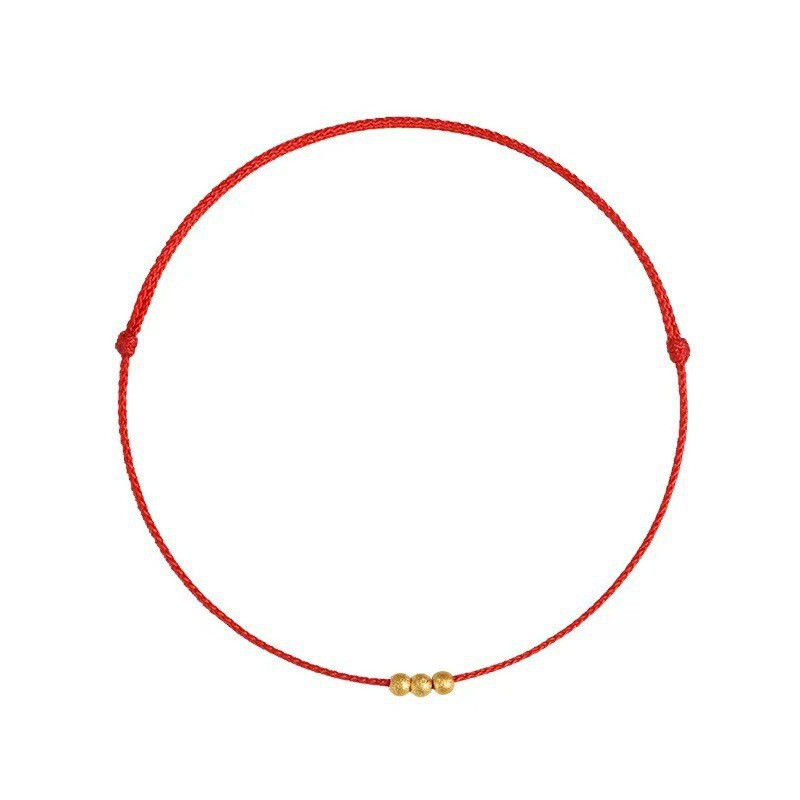 Gift Red Rope Benmingnian Red Rope Lucky Gold Bead Bracelet for Boys and Girls Couple ...