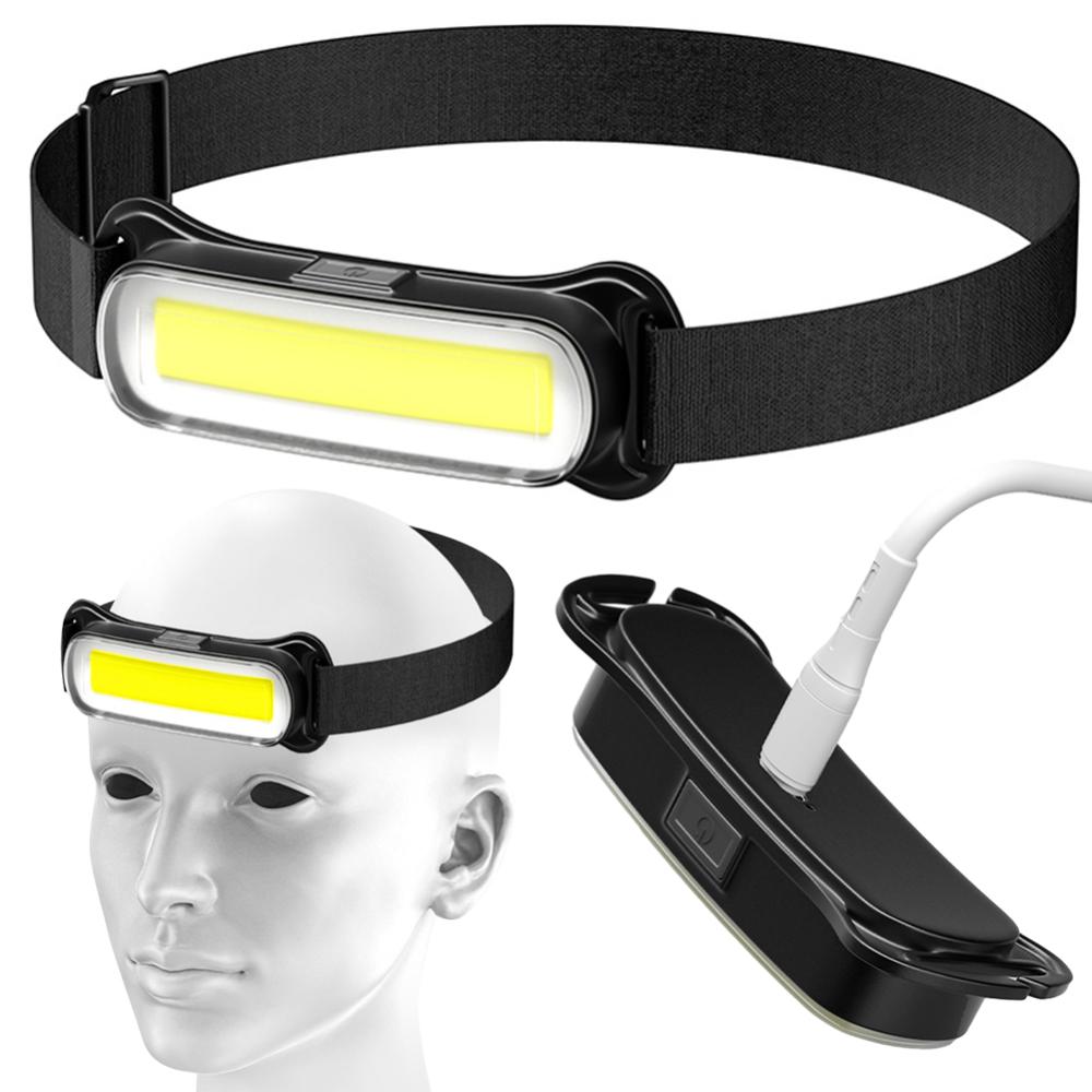 Homempire Rechargeable LED Headlamp 3 Modes Headlight Waterproof Head Light Adjustable Headband for Outdoor Camping Fishing Hiking