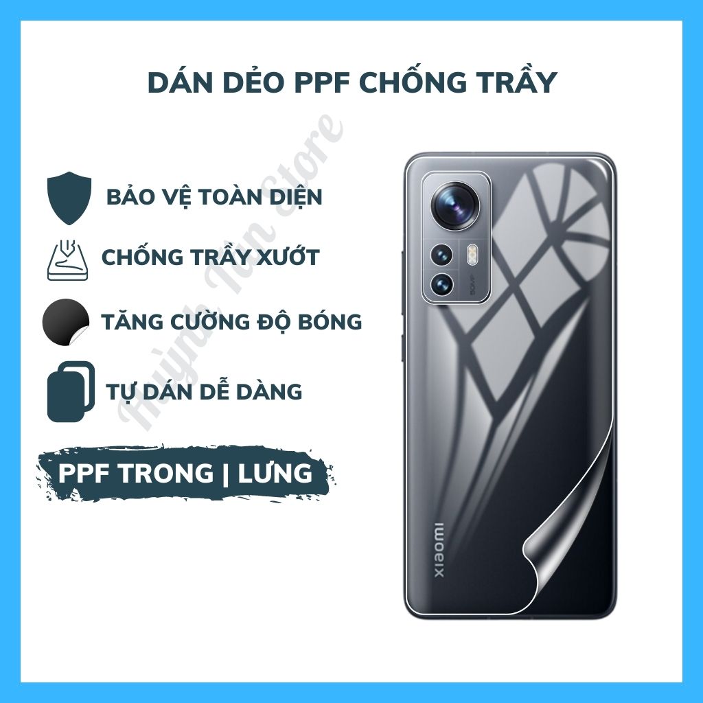 Miếng dán PPF cho xiaomi mi 12 pro bảo vệ toàn diện(Tặng 1 Miếng Dự Phòng).