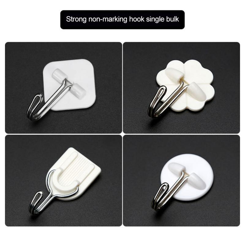 CHIPLY COD Kitchen Bathroom Free Punching Hook PVC Strong Plastic Sticky Hook Traceless Hook Simple Convenience Self Adhesive Hooks Hanger Wall