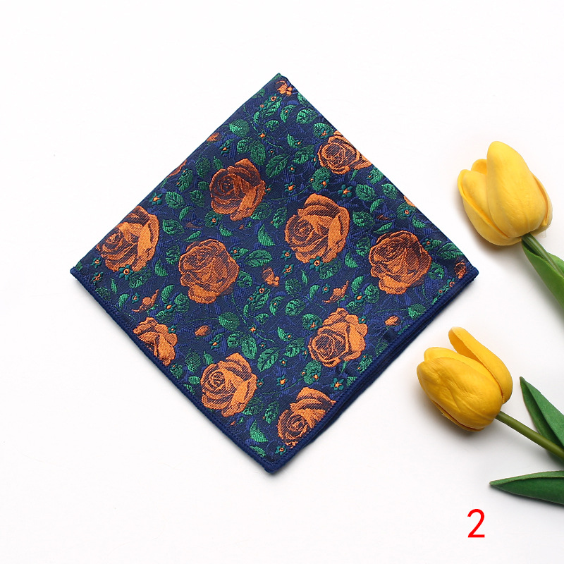 A Pocket Square Striped Square Scarf Banquet Rose
