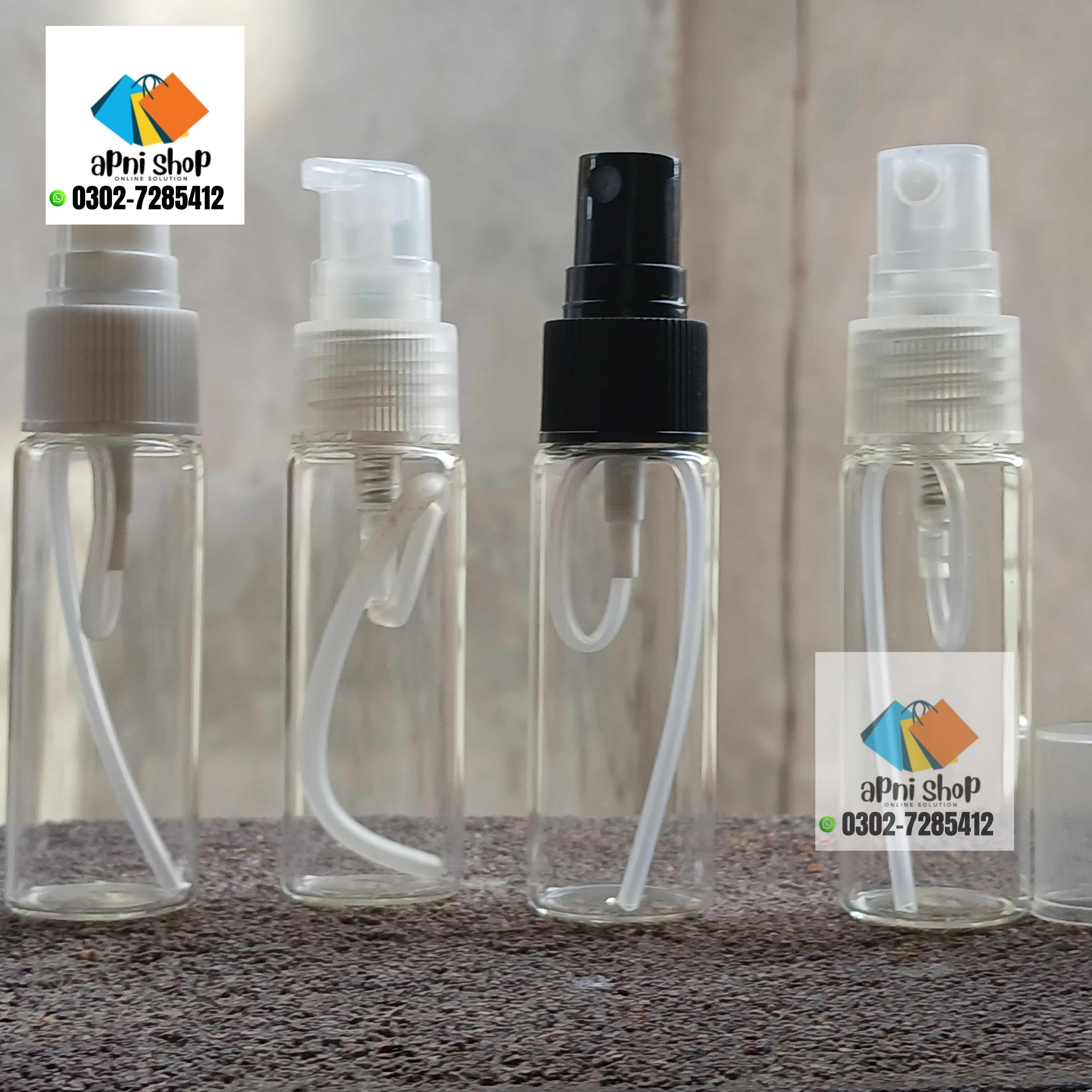 8PCS Glass Perfume Empty Bottle 25ML (Black Spray)